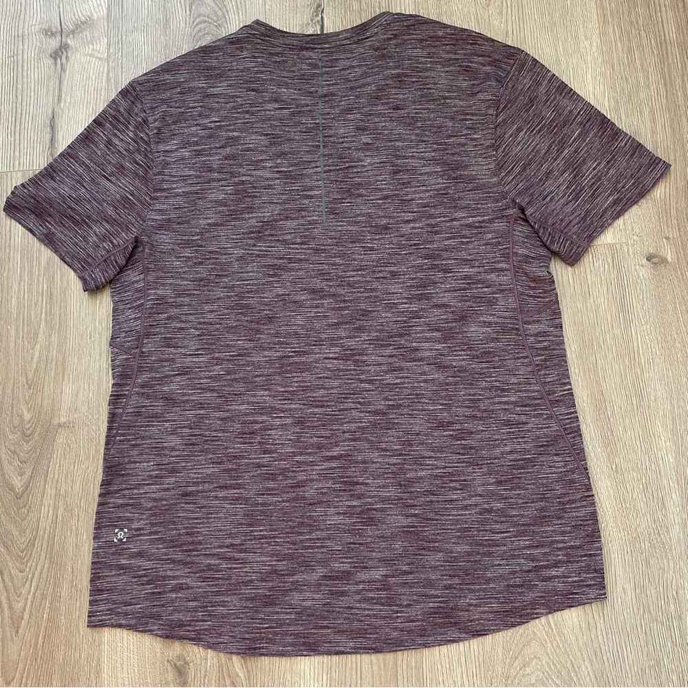 Lululemon Heathered Maroon Somatic Aero Short Sleeve Shirt Size Large - Picture 4 of 5